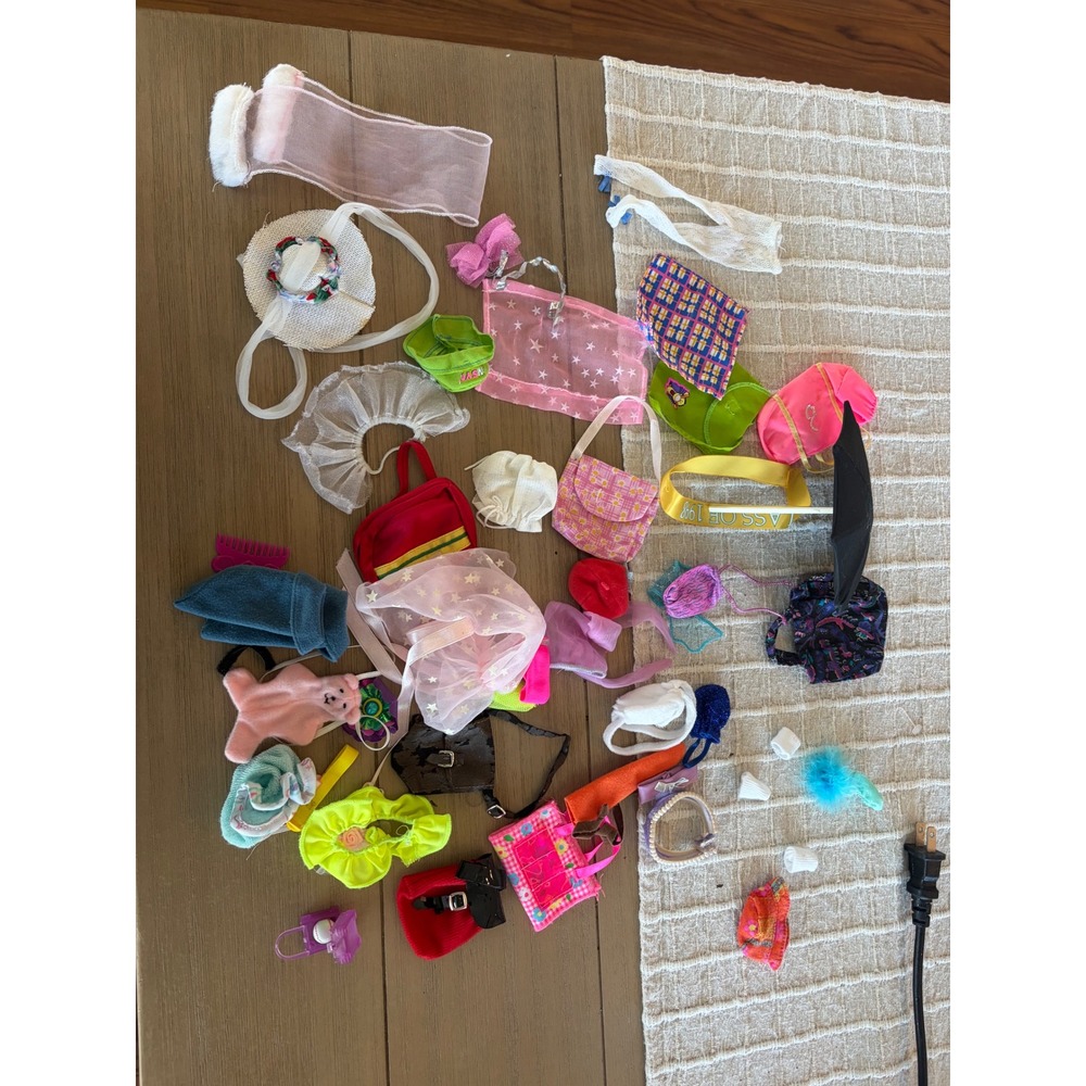 Mixed lot vintage Barbie accessories over 40 pieces hat scarf socks bags